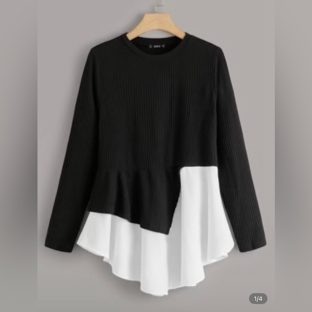 Elegant Black and White Women's Top